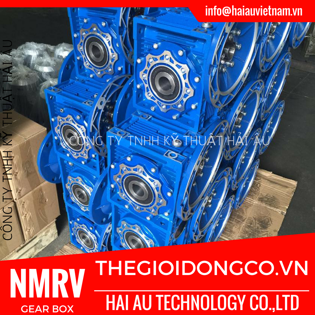 Hộp số cốt âm vuông góc NMRV Seri:NMRV Size 025 (NMRV 025),NMRV Size 030 (NMRV 030),NMRV Size 040 (NMRV 040),NMRV Size 050 (NMRV 050),NMRV Size 063 (NMRV 063),NMRV Size 075 (NMRV 075),NMRV Size 090 (NMRV 090),NMRV Size 105 (NMRV 105),NMRV Size 110 (NMRV 110),NMRV Size 130 (NMRV 130),NMRV Size 150 (NMRV 150),Tỷ số truyền 1/5, 1/ 7.5, 1/10, 1/15, 1/20, 1/25, 1/30, 1/40, 1/50, 1/60, 1/80, 1/100.Công suất motor: 0.18Kw,0.25Kw,0.37Kw,0.55Kw,0.75Kw,1.1Kw,1.5Kw,2.2Kw,3Kw,4Kw,5.5Kw,7.5Kw,11Kw,15Kw.Frame Size: 56,63,71,80,90,100,112,132,160 (56M,63M,71M,80M,90M,100M,112M,132S,132M,160S,160M)